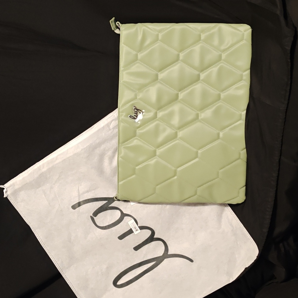 Lug Galley Satin Luxe Vegan Leather Portfolio Crossbody Bag Sage